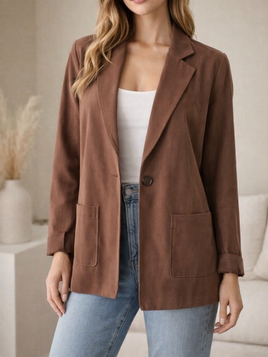 Max Studio Jackets & Blazers - Max Studio Brown Single-Button Relaxed Blazer
“relaxed fit / oversized look”